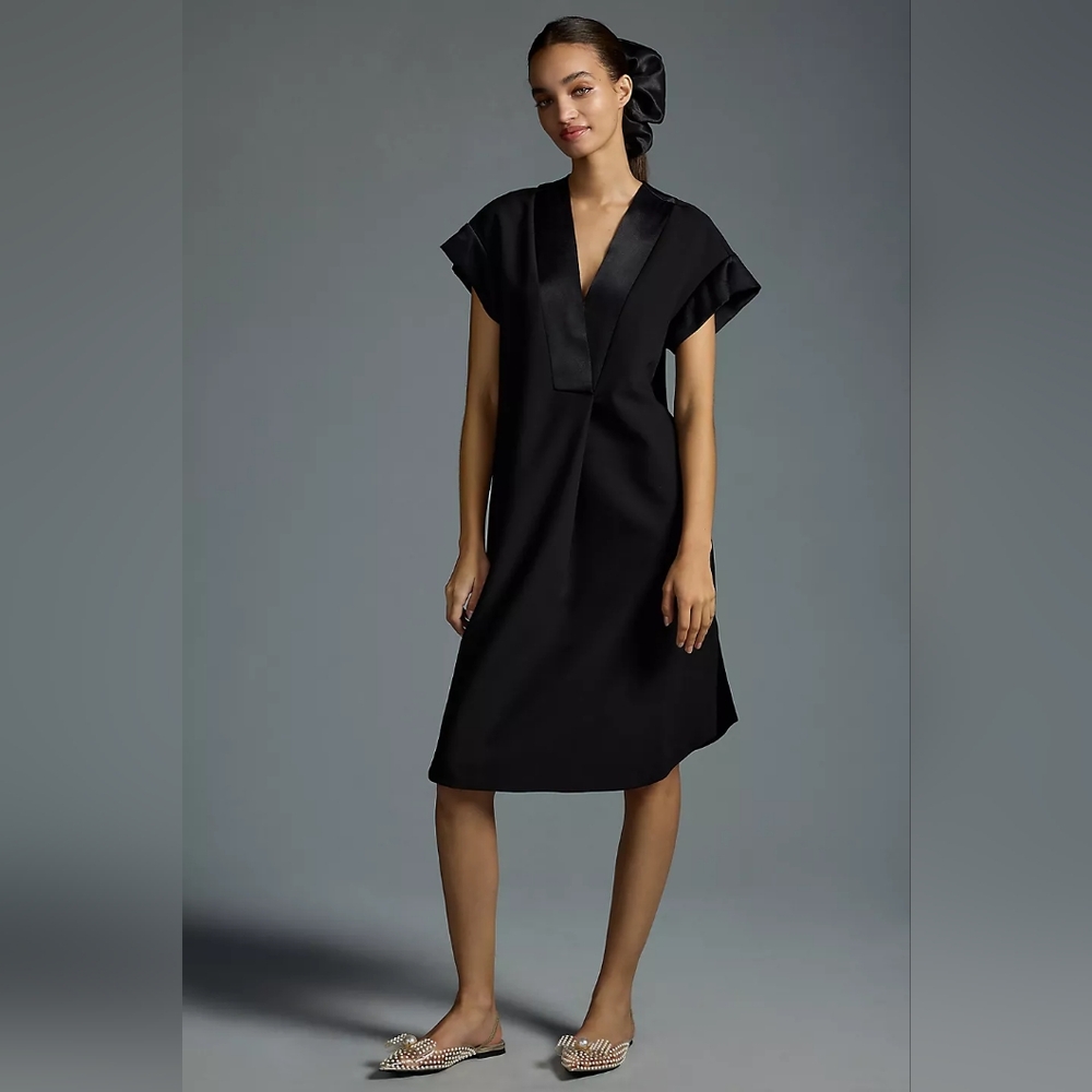 Maeve Deep-V Dress | L | Black
